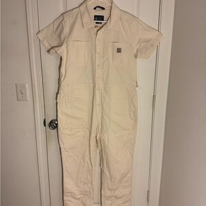 Women's Cream Short Sleeve Jumpsuit